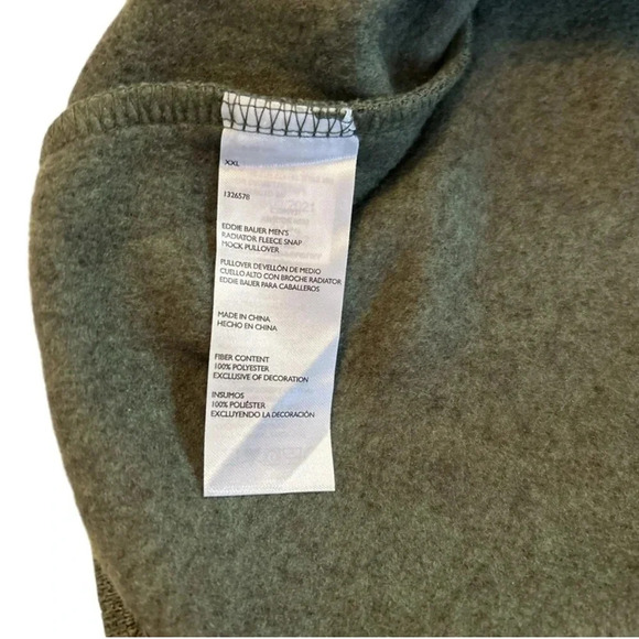 NWT Eddie Bauer Radiator Fleece Snap Front Pull over Men's Heather Green Sz XXL - Picture 12 of 14